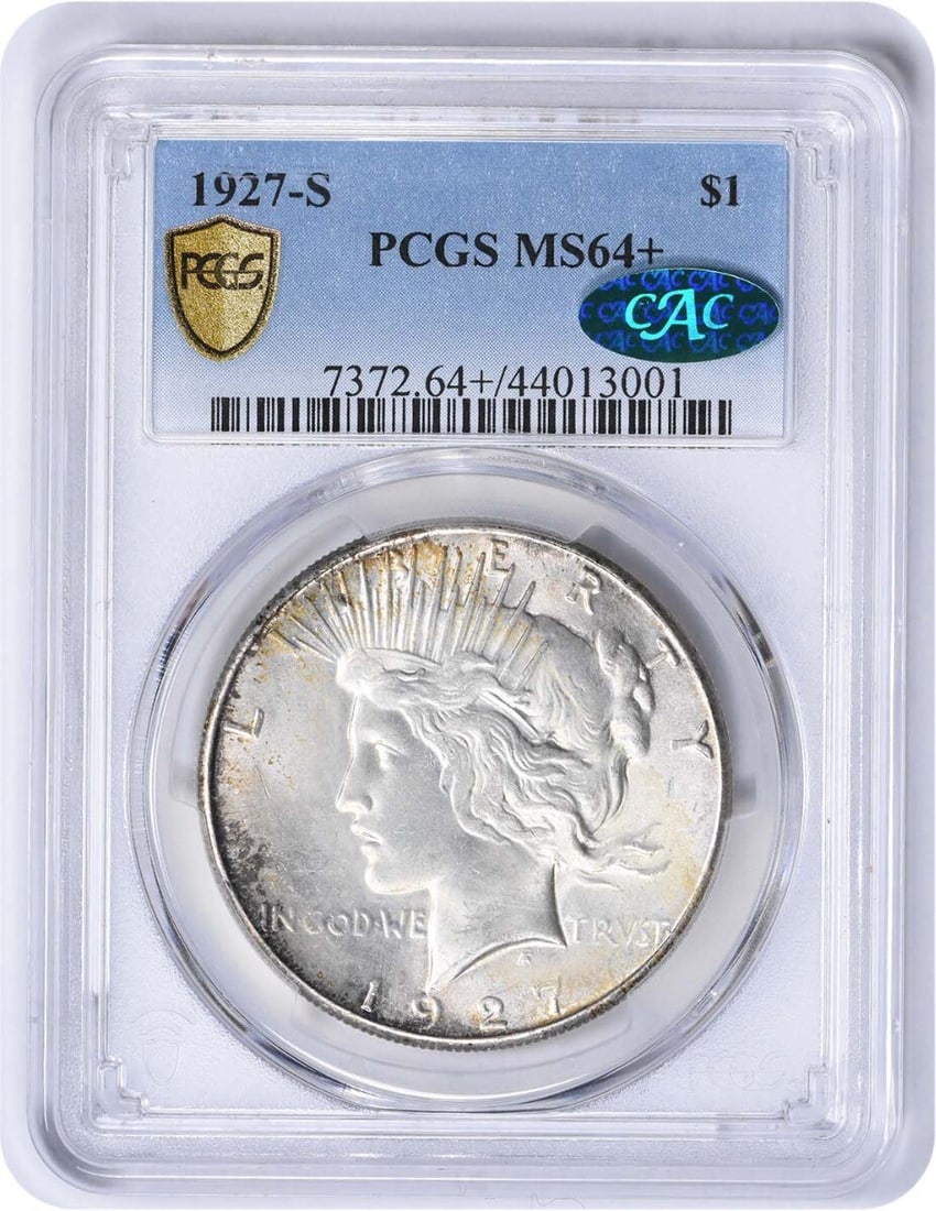 1927-S Peace Silver Dollar MS64+ PCGS Certified CAC (1 of 4)