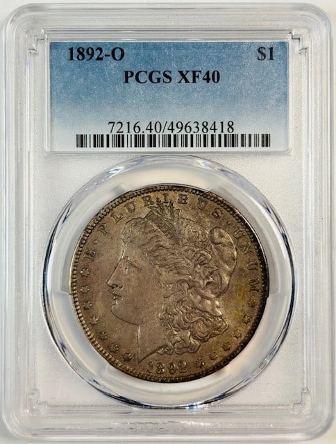 1892 O Morgan Silver Dollar PCGS XF40 New Orleans Coin (1 of 2)