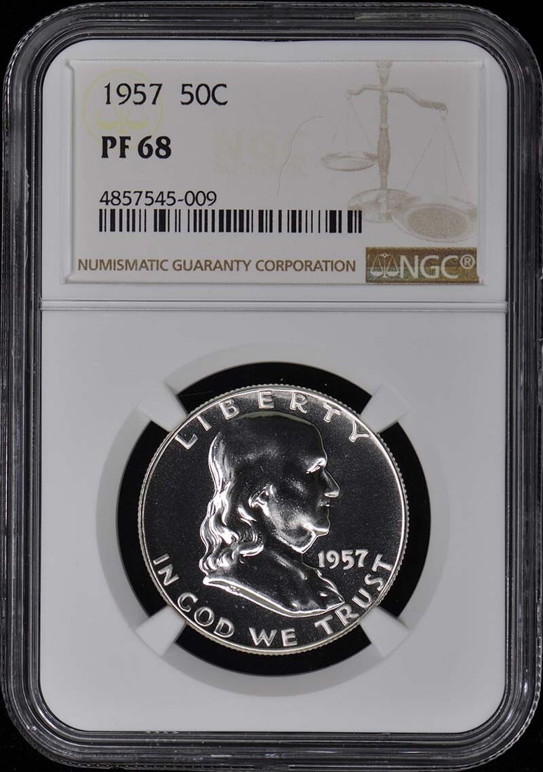 1957 Franklin Half Dollar NGC PR68 Proof Philadelphia Coin (1 of 2)