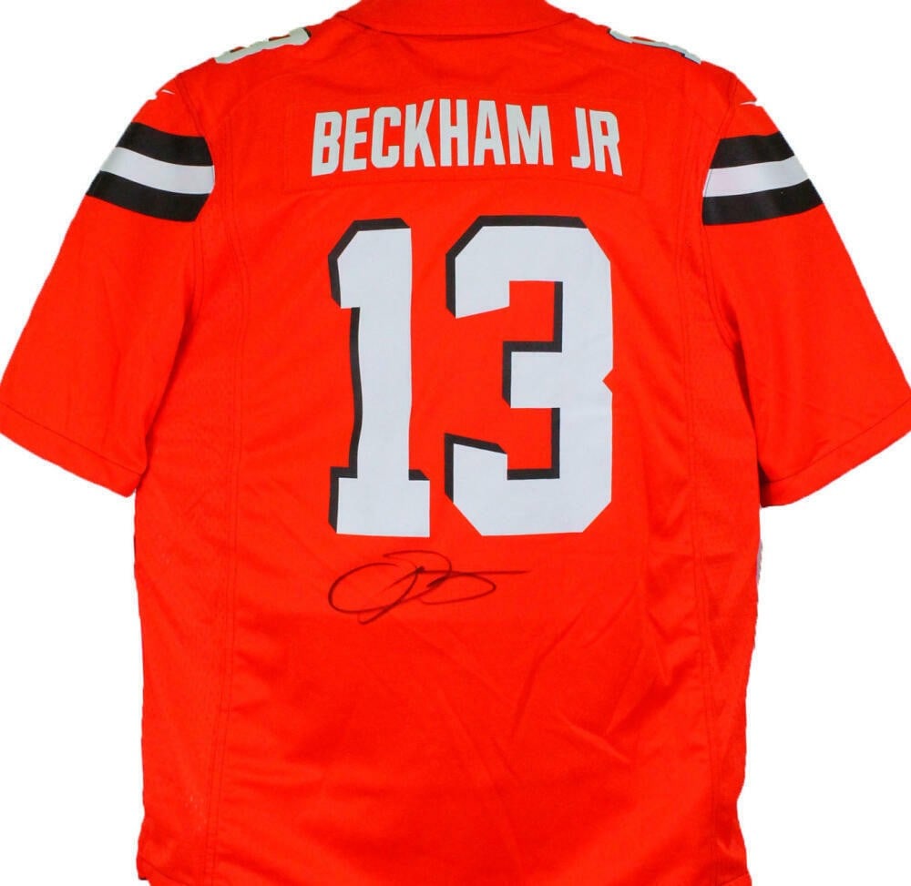 Odell Beckham Signed Orange Nike Jersey Cleveland Browns Beckett Authentication (1 of 8)