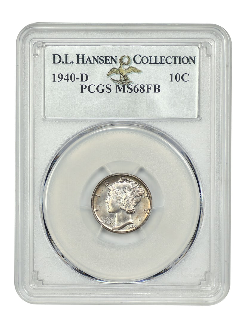 1940-D Mercury Dime PCGS MS68FB Uncirculated Denver Mint: 1940-D Mercury Dime PCGS MS68FB Uncirculated Denver Mint This 1940-D Mercury Dime is graded MS68FB by PCGS, showcasing exceptional quality with strong details, attractive toning, and remarkable luster