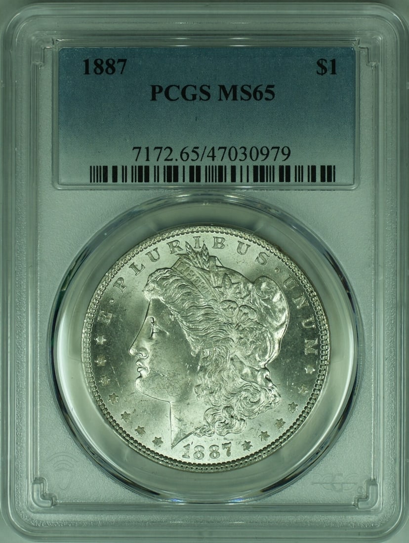 1887 Morgan Silver Dollar Coin PCGS MS65 Uncirculated (1 of 2)
