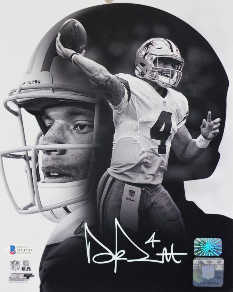 Dak Prescott Signed 8x10 Cowboys Photo Beckett Authenticated (1 of 2)