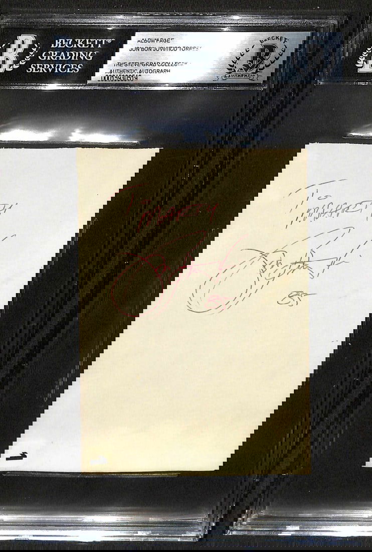 Vintage Dual Signed Album Page Jon Bon Jovi Tico Torres 1985 Beckett (1 of 1)