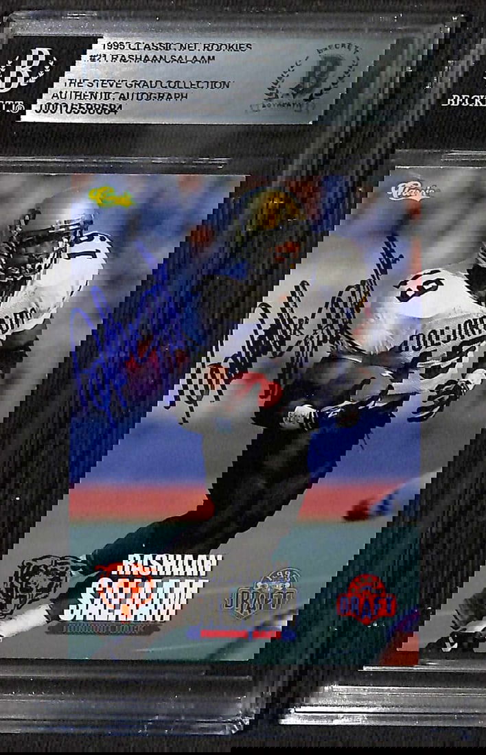 Rashaan Salaam Signed 1995 Classic NFL Rookies #21 Card Beckett Authentic (1 of 1)