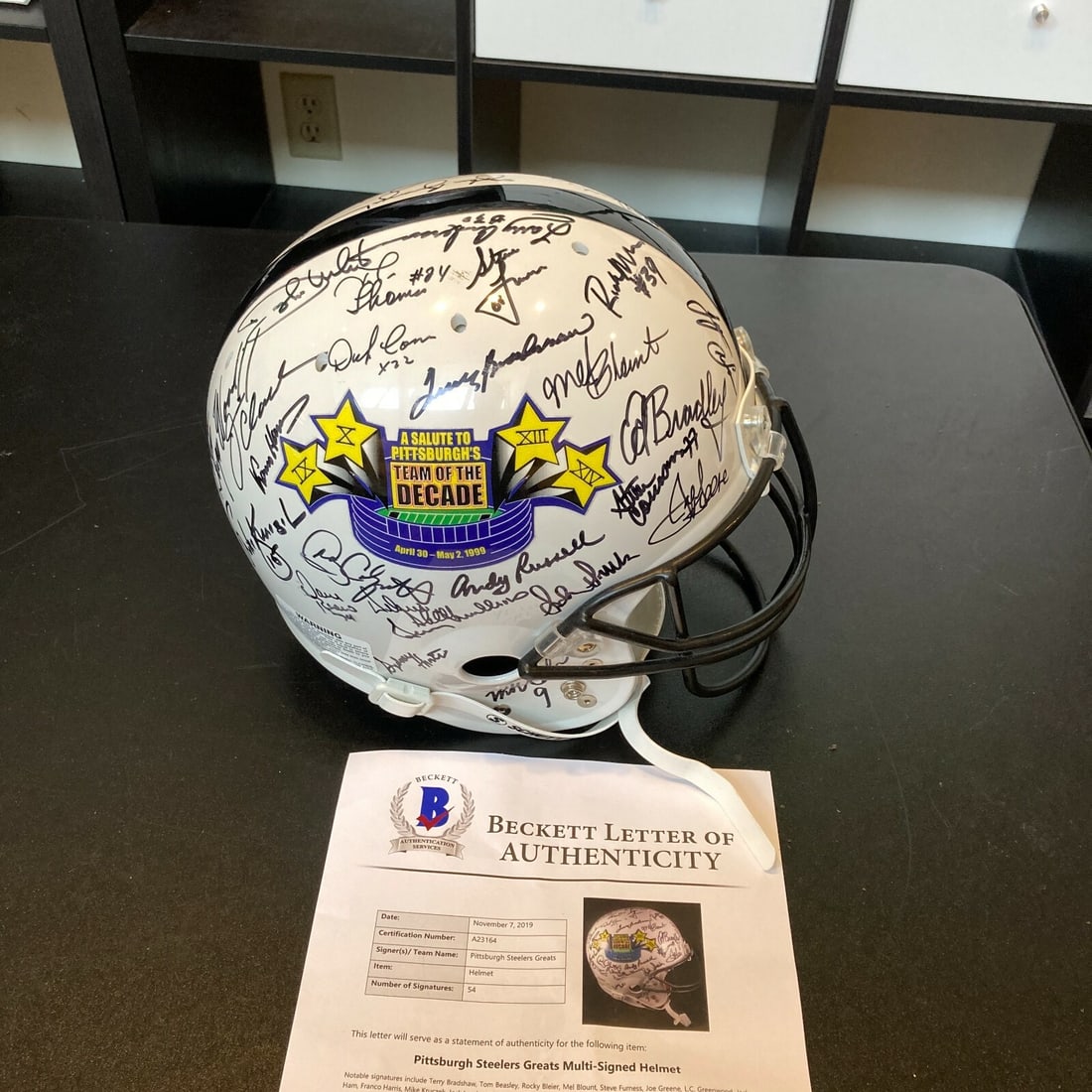 Pittsburgh Steelers Signed Helmet 54 Legends Beckett Authenticated Limited Edition 77/100 (1 of 11)
