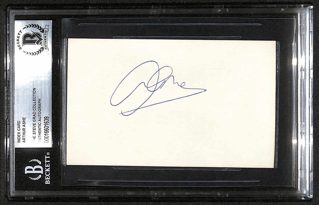 Arthur Ashe Signed 3x5 Index Card Beckett Certified (1 of 1)