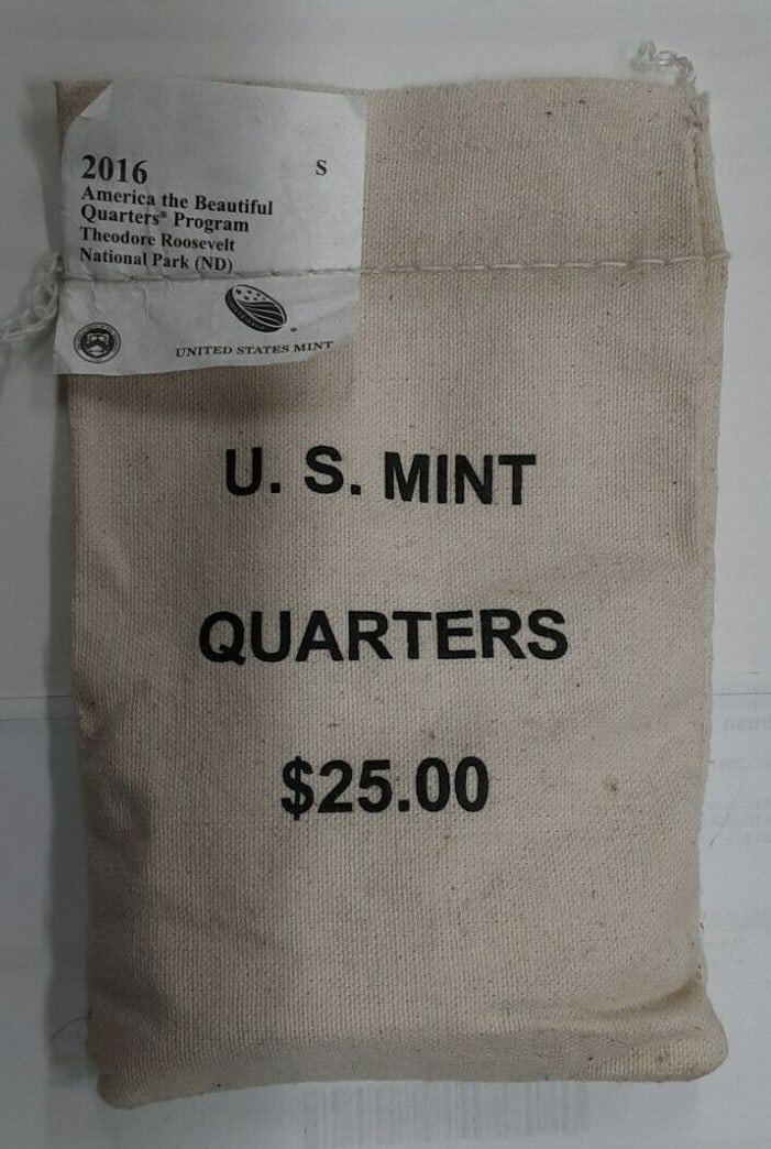 100 Uncirculated 2016-S Theodore Roosevelt NP Quarters in Mint Bag (1 of 2)