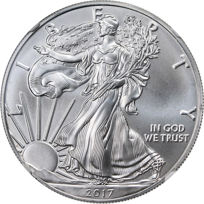 NGC MS70 2017 Silver Eagle Dollar First Day Miles Standish Signed (1 of 4)