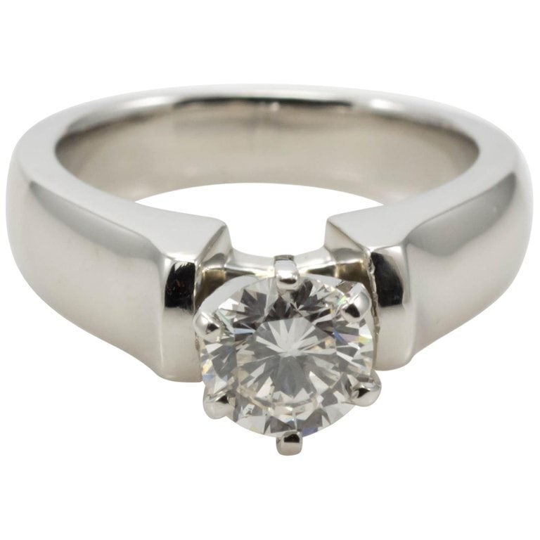 Platinum 0.85ct Diamond Solitaire Engagement Ring SI2 I J K Color (1 of 10)