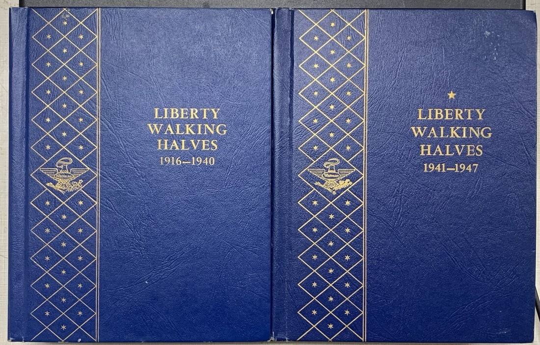 Walking Liberty Half Dollar 1916-1947 Complete Silver Coin Set in Whitman Album (1 of 13)
