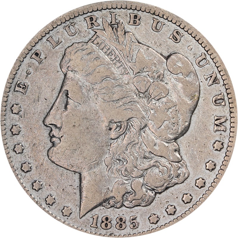 Key Date 1885 Carson City Morgan Dollar Silver Coin F/VF Details (1 of 2)