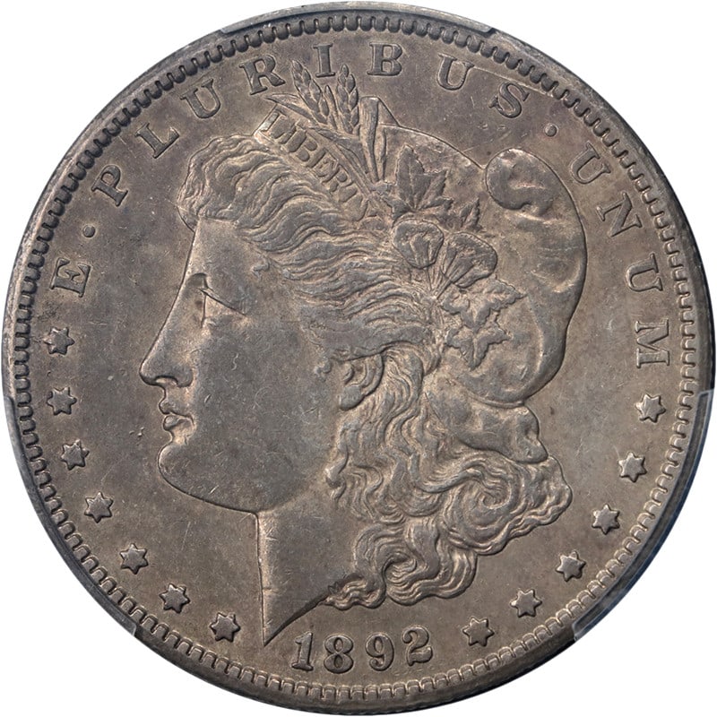 PCGS AU50 1892-CC Morgan Silver Dollar with Strong Strike and Attractive Appearance (1 of 4)