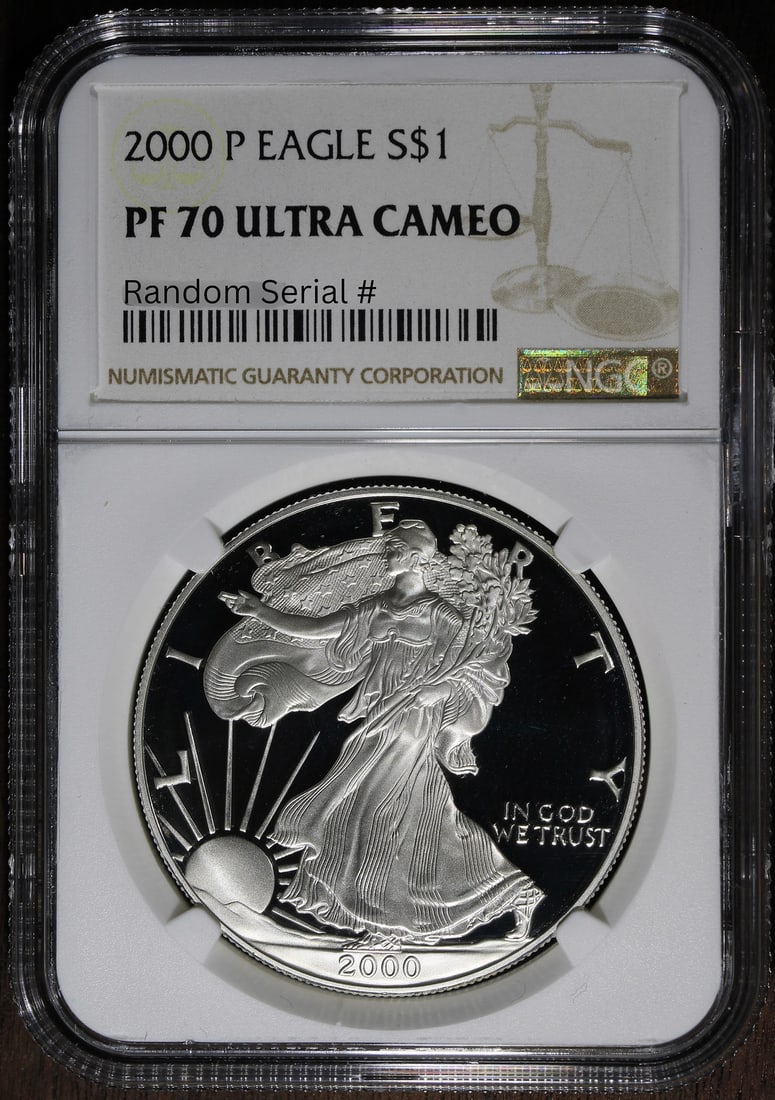 2000-P Proof American Silver Eagle PF70 Ultra Cameo NGC Certified (1 of 2)