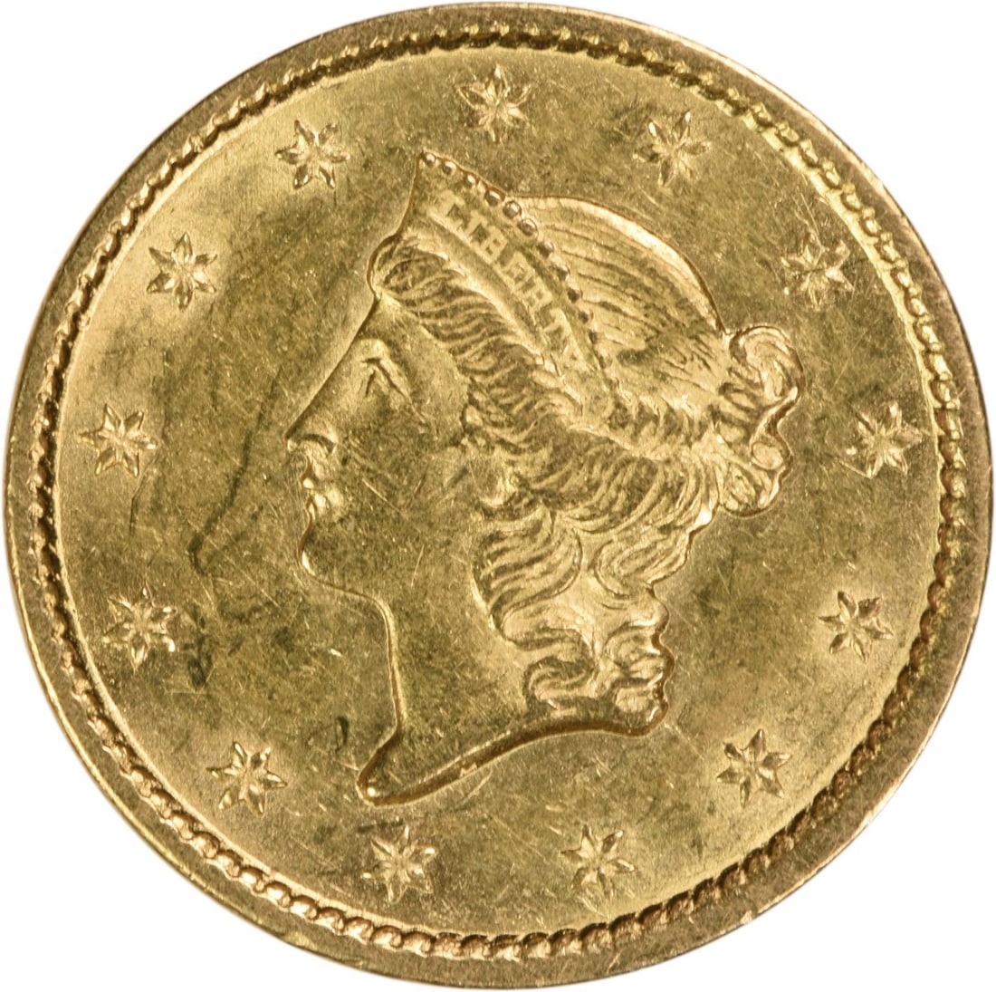1851 United States Gold Dollar Type 1 AU Grade Uncertified Coin (1 of 2)