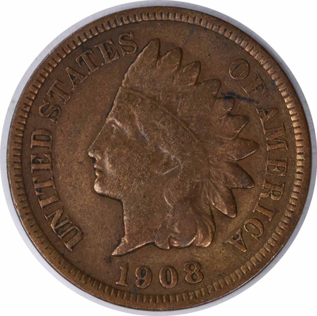 1908-S Indian Head Cent Copper F Grade Uncertified (1 of 2)