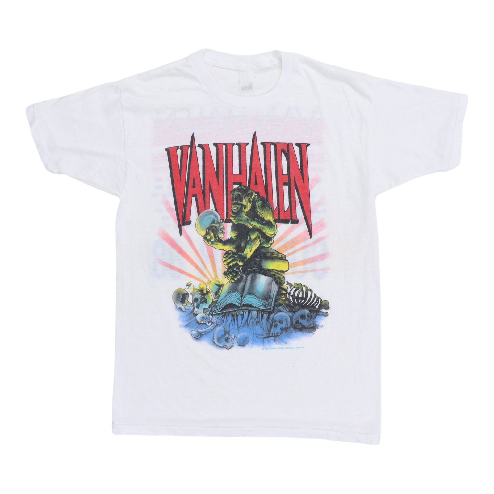 Vintage 1988 Van Halen Summer Tour Shirt White Graphic Tee (1 of 9)