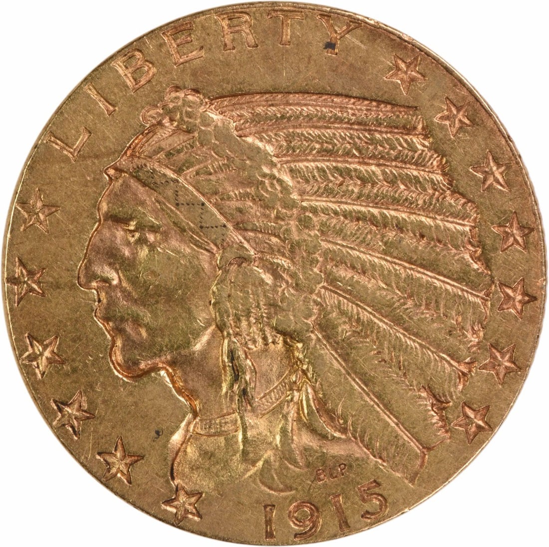 1915 $5 Gold Indian Coin Uncertified EF Bela Lyon Pratt: 1915 $5 Gold Indian Coin Uncertified EF Bela Lyon Pratt This 1915 $5 Gold Indian coin features a stunning design by Bela Lyon Pratt and is crafted from 90% gold and 10% copper. It is a circulated piec
