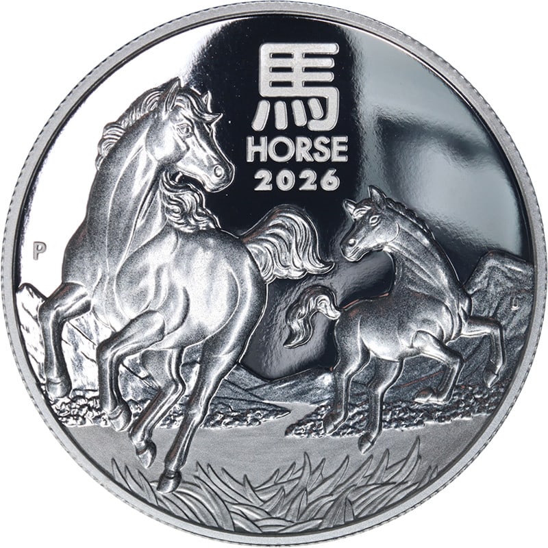 2026 Australia Lunar Horse High Relief 1oz Silver Dollar Proof in OGP with COA (1 of 3)