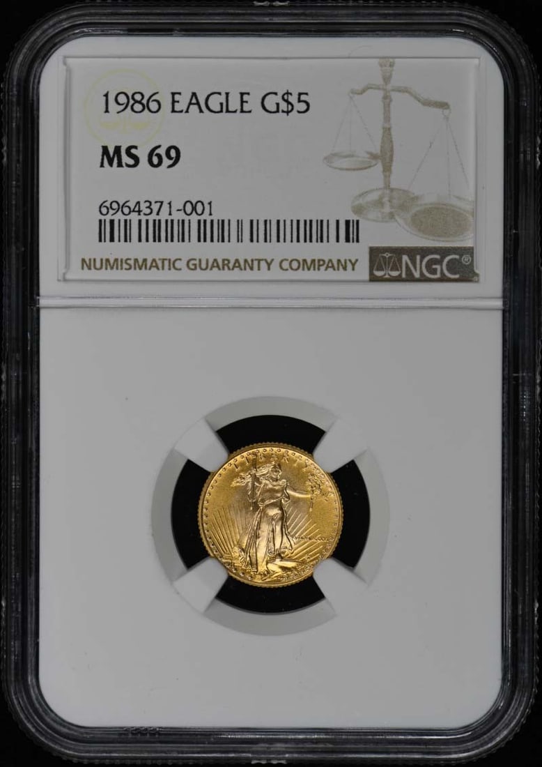 1986 Eagle G$5 Coin NGC MS69 Certified Authentic (1 of 2)