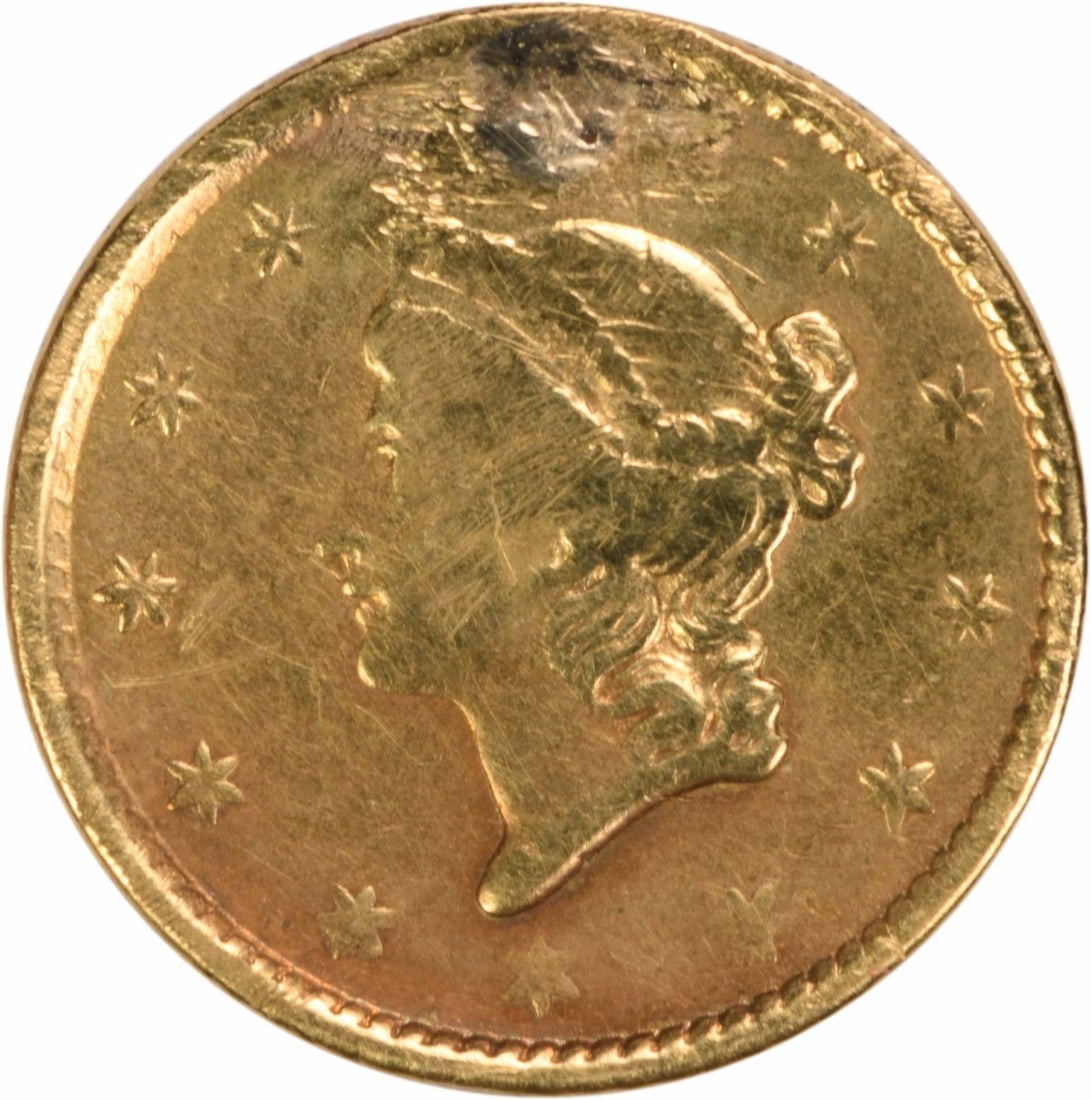 1852 $1 Gold Type 1 Coin VF Uncertified Philadelphia Mint (1 of 2)