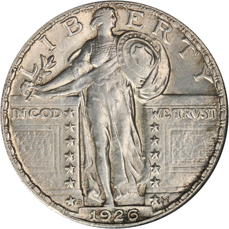 1926-S Standing Liberty Quarter AU/BU Silver Coin Great Eye Appeal: 1926-S Standing Liberty Quarter AU/BU Silver Coin Great Eye Appeal This 1926-S Standing Liberty Quarter showcases remarkable eye appeal with its beautiful luster and impressive strike. The coin featur