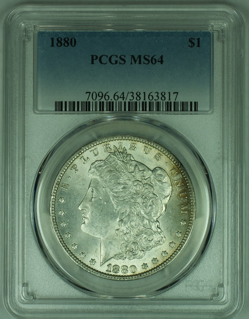 1880 Morgan Silver Dollar PCGS MS 64 Uncirculated Silver Coin (1 of 2)