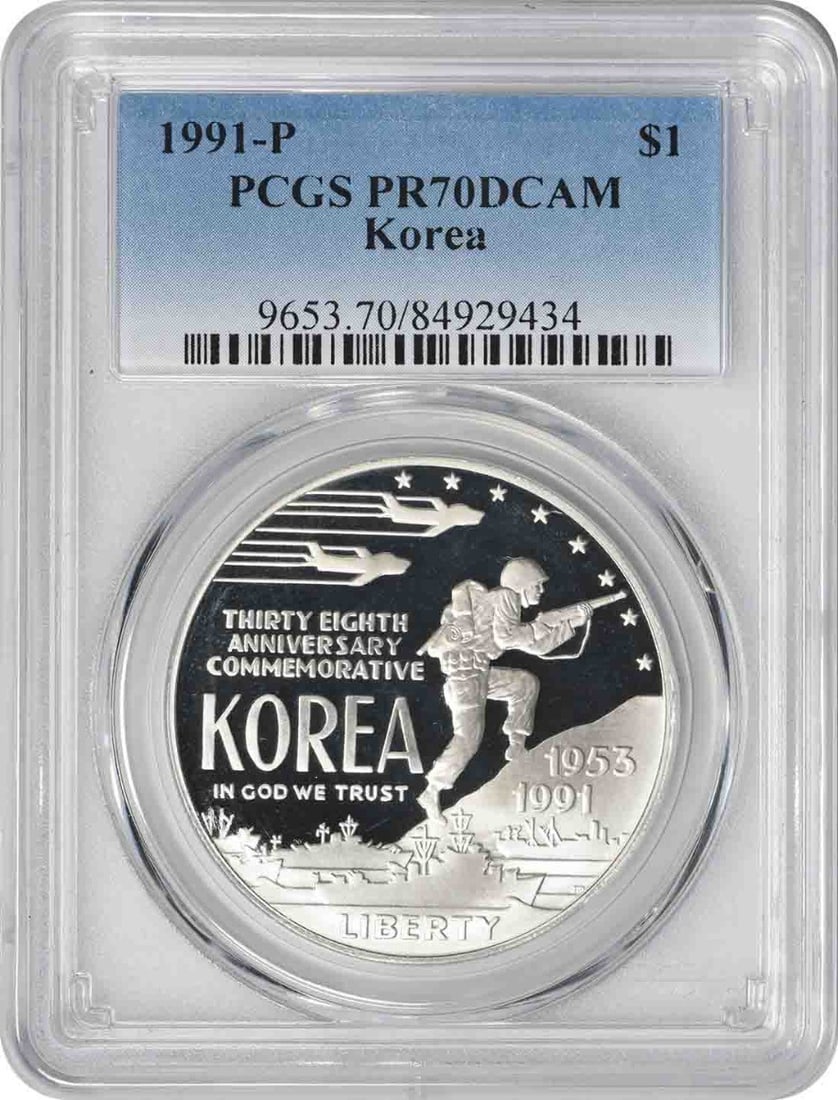 1991-P Korea Silver Commemorative Dollar PR70DCAM PCGS Proof 70 (1 of 2)