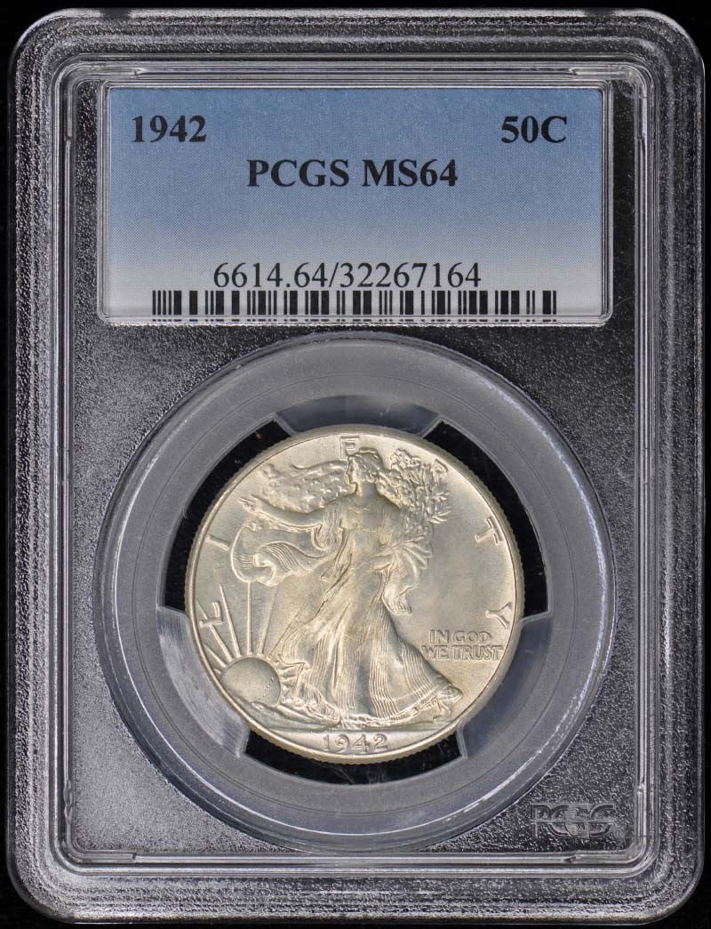 1942 Walking Liberty Half Dollar PCGS MS64 Uncirculated Coin (1 of 2)