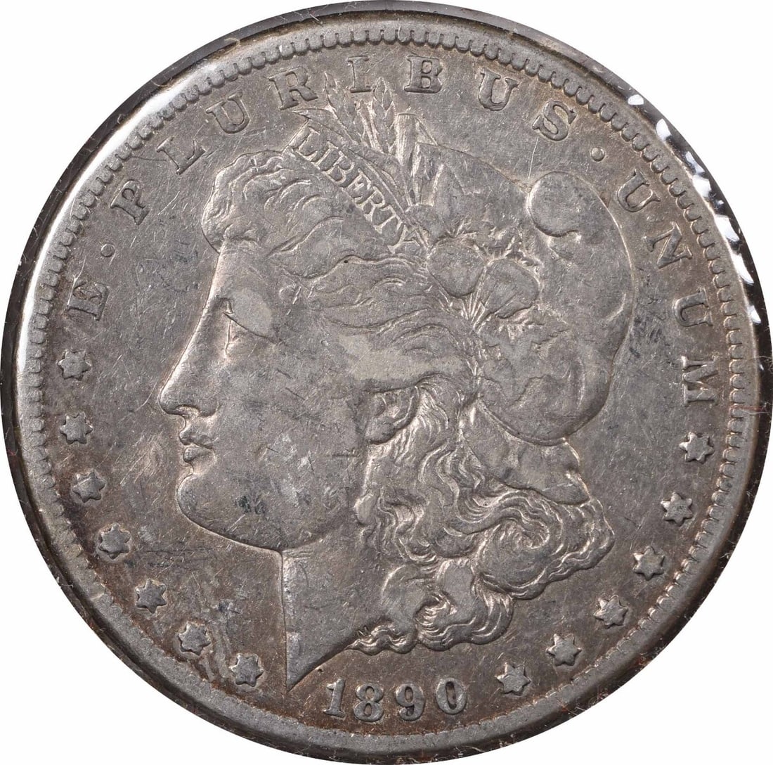 1890-CC Morgan Silver Dollar VF Uncertified 90% Silver Coin (1 of 2)