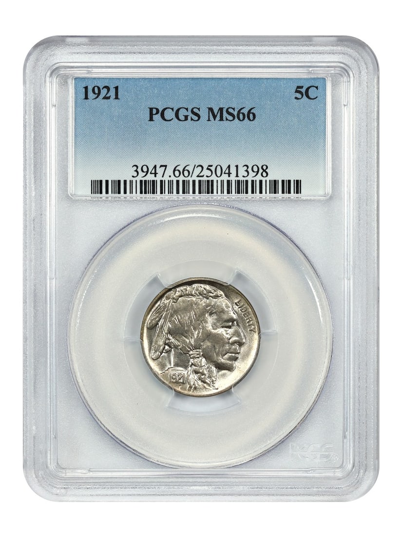 1921 Buffalo Nickel 5C Graded MS66 by PCGS (1 of 4)