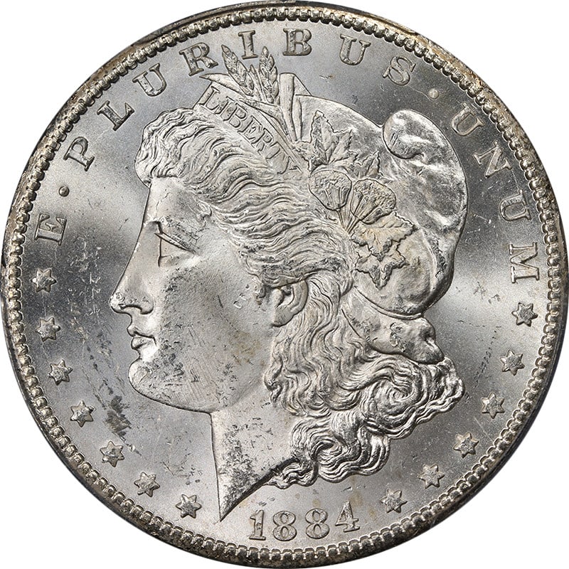 1884-CC Morgan Silver Dollar PCGS MS63 Brilliant White Luster (1 of 4)