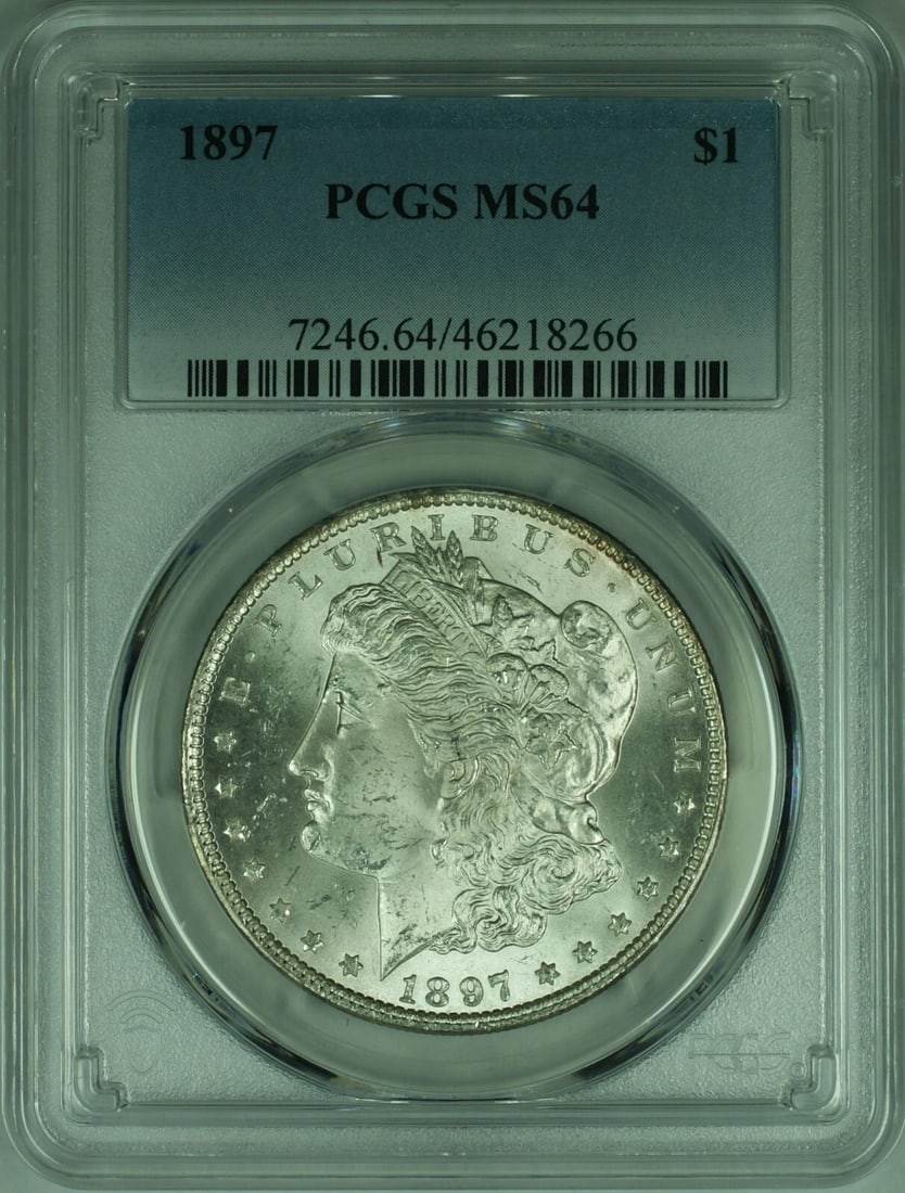 1897 Morgan Silver Dollar Coin PCGS MS-64 Uncirculated Silver (1 of 2)