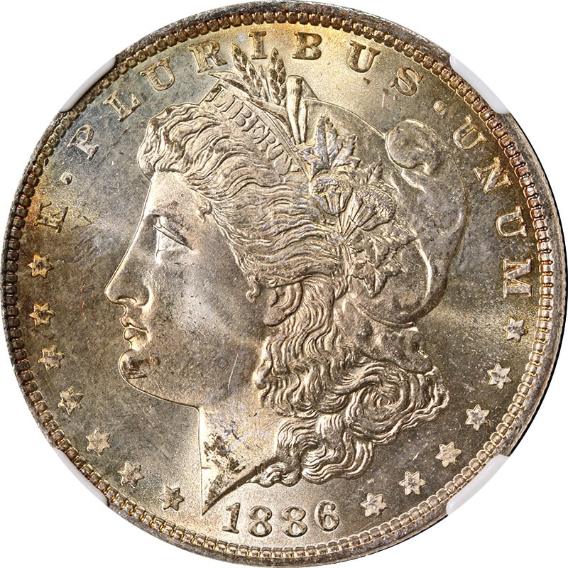 1886-P Morgan Silver Dollar NGC MS66 Premium Quality Toning (1 of 4)