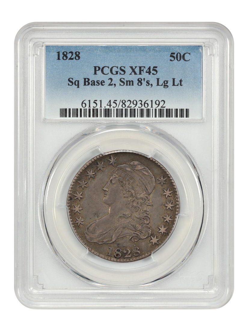1828 Capped Bust Half Dollar PCGS XF45 Square Base 2 Variety (1 of 4)