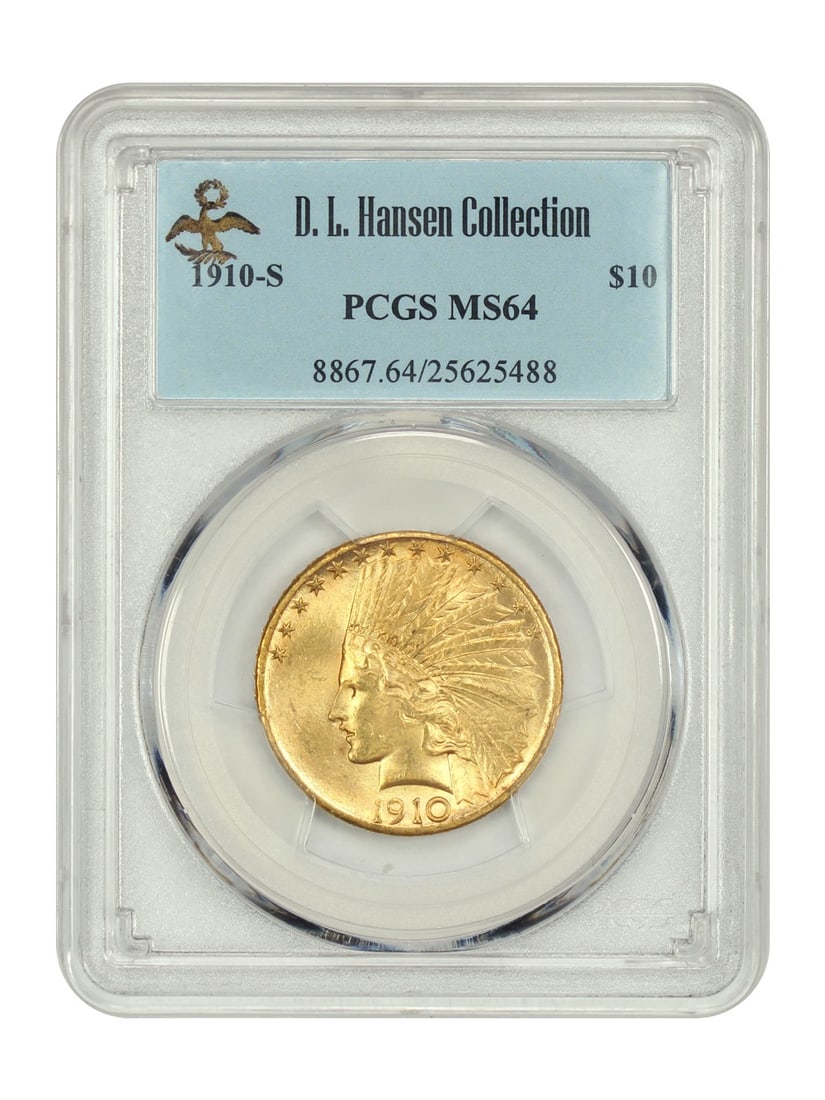1910-S $10 Indian Gold Coin PCGS MS64 D.L. Hansen (1 of 4)