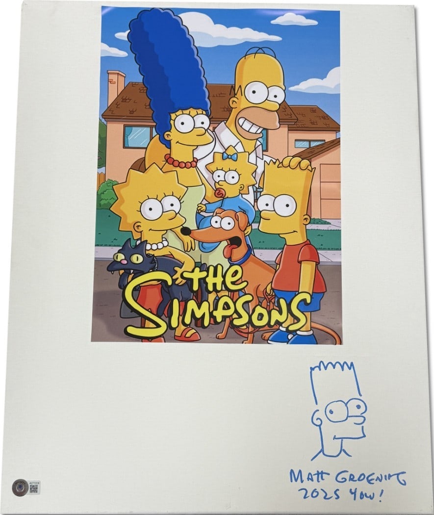 Matt Groening Signed 16x20 Canvas The Simpsons Bart Beckett Authenticated (1 of 3)