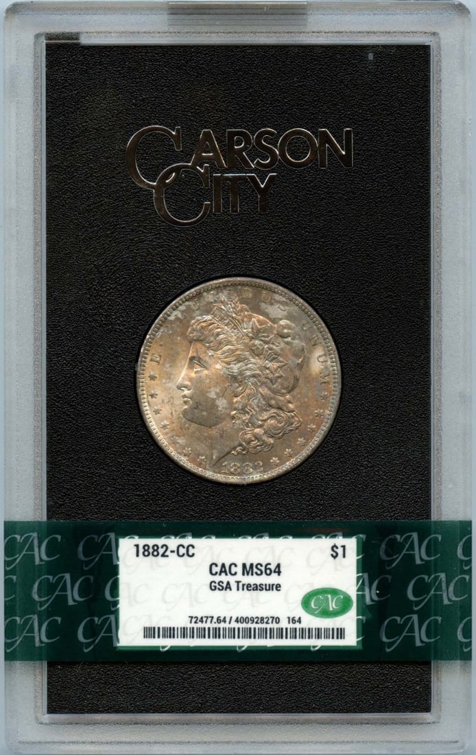 1882-CC Morgan Dollar GSA Hoard CACG MS66 Toned Coin (1 of 2)