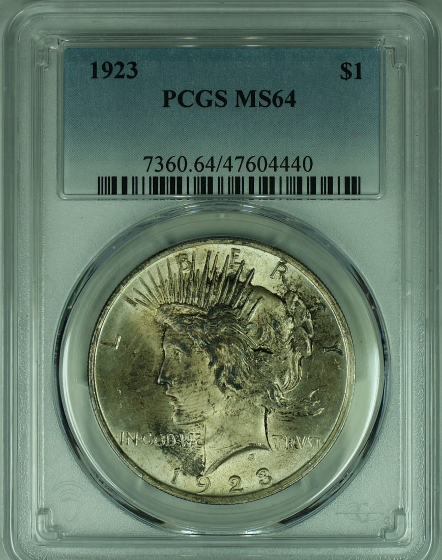 1923 Peace Silver Dollar Coin PCGS MS 64 Uncirculated (1 of 2)