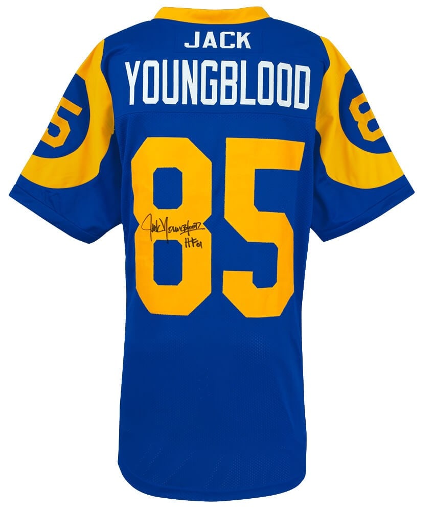 Jack Youngblood Signed Blue Throwback Jersey with HF'01 Inscription (1 of 3)