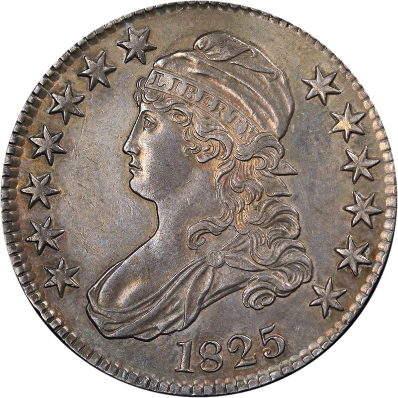 1825 Silver Capped Bust Half Dollar O-113 R.1 Choice AU BU (1 of 2)