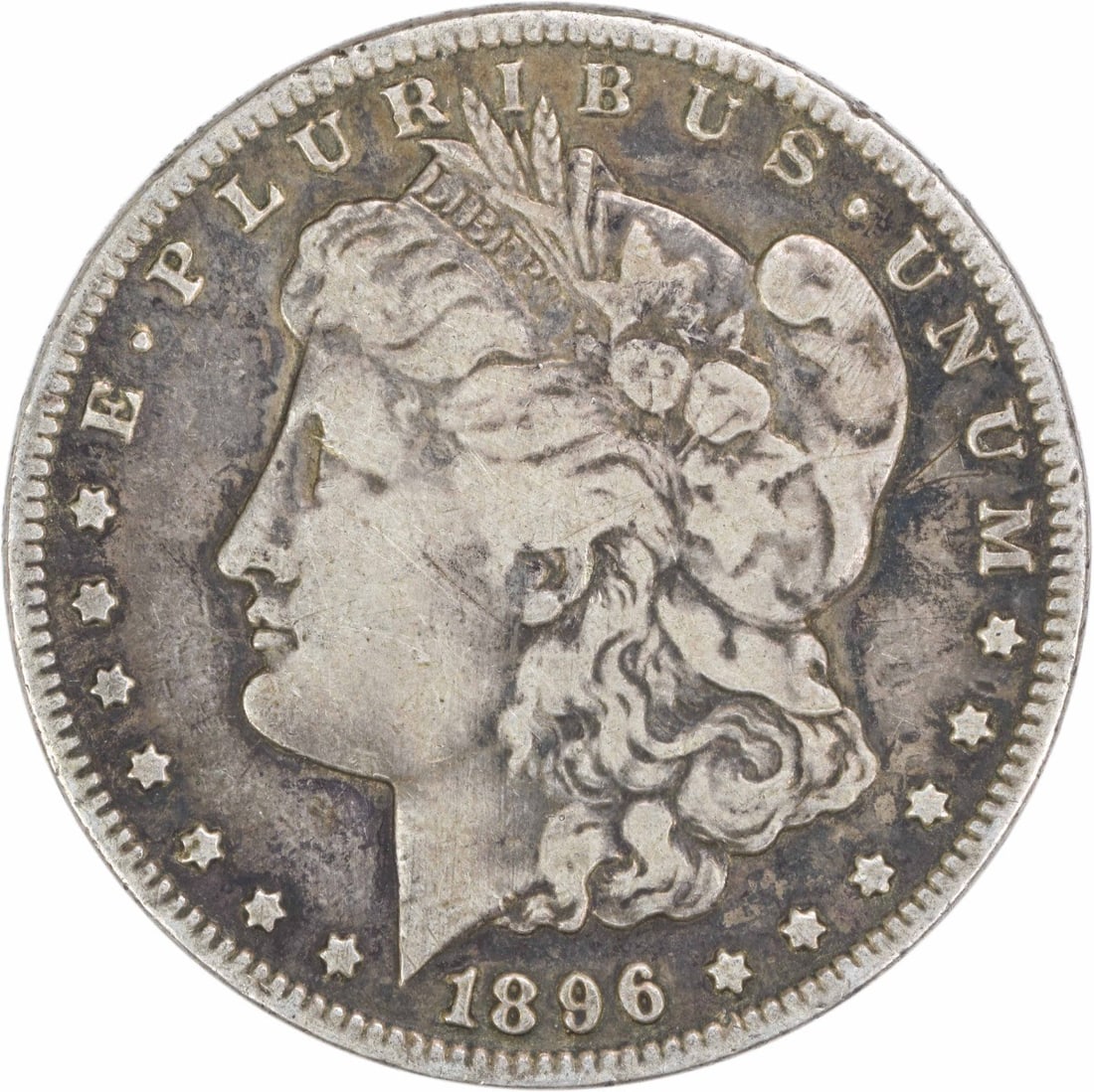 San Francisco 1896-S Morgan Dollar 90 Percent Silver VF Uncertified US Coin: San Francisco 1896-S Morgan Dollar 90 Percent Silver VF Uncertified US Coin This 1896-S Morgan Silver Dollar is a circulated coin from the United States, minted in San Francisco. It is composed of 90%