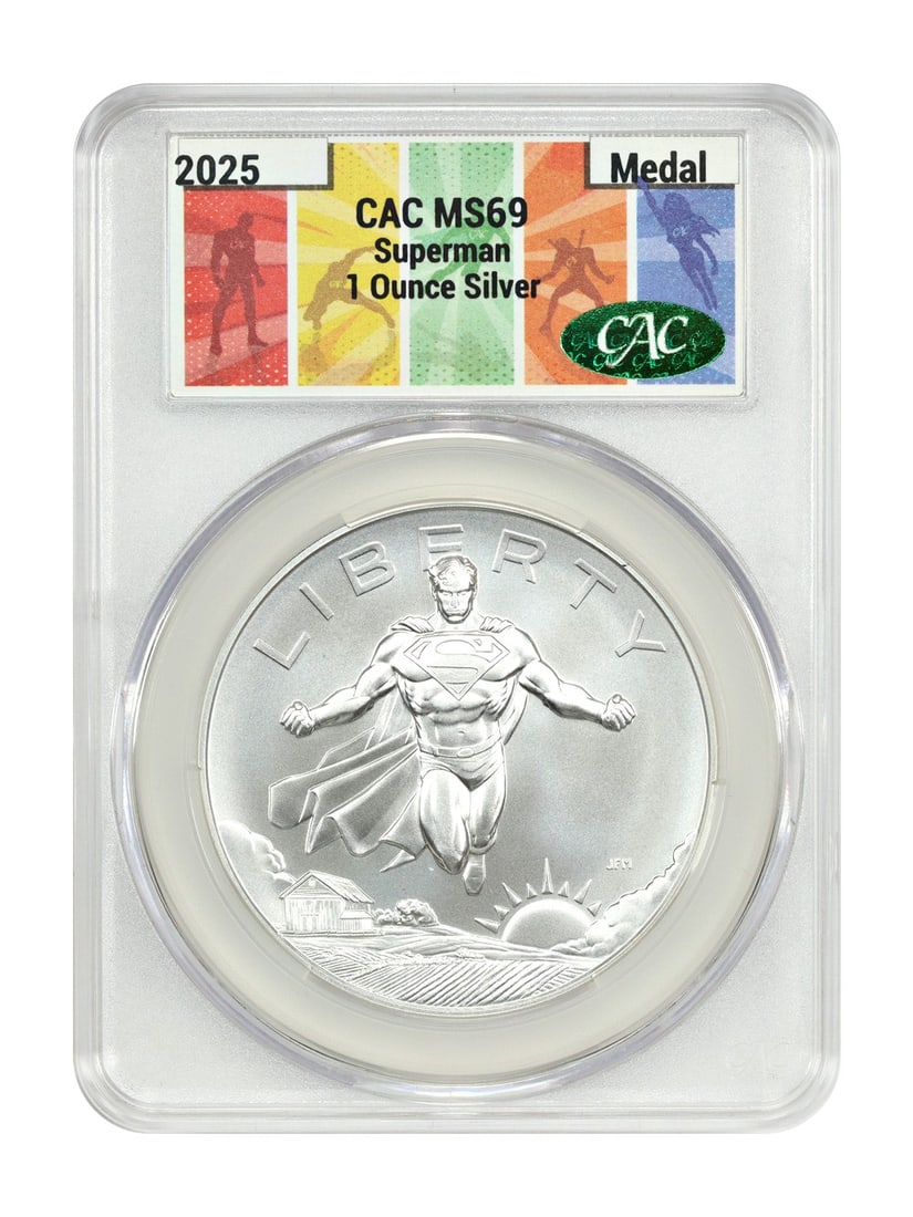 2025 1oz Silver Medal Superman CACG MS69 Uncirculated (1 of 4)