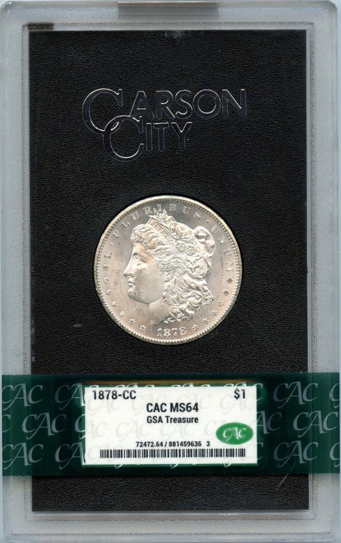 1878-CC Morgan Dollar GSA Hoard S$1 CACG MS64 Uncirculated (1 of 2)