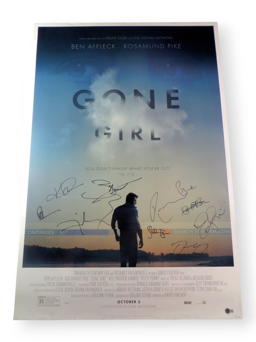 Gone Girl Cast Signed 27X40 Poster Affleck Pike Fincher +6 Beckett Auth (1 of 4)