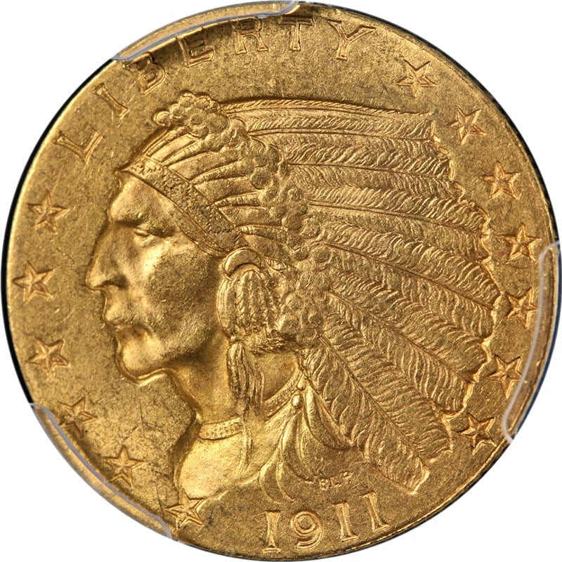 1911-P Indian Gold $2.50 Coin PCGS MS63 Strong Strike (1 of 4)