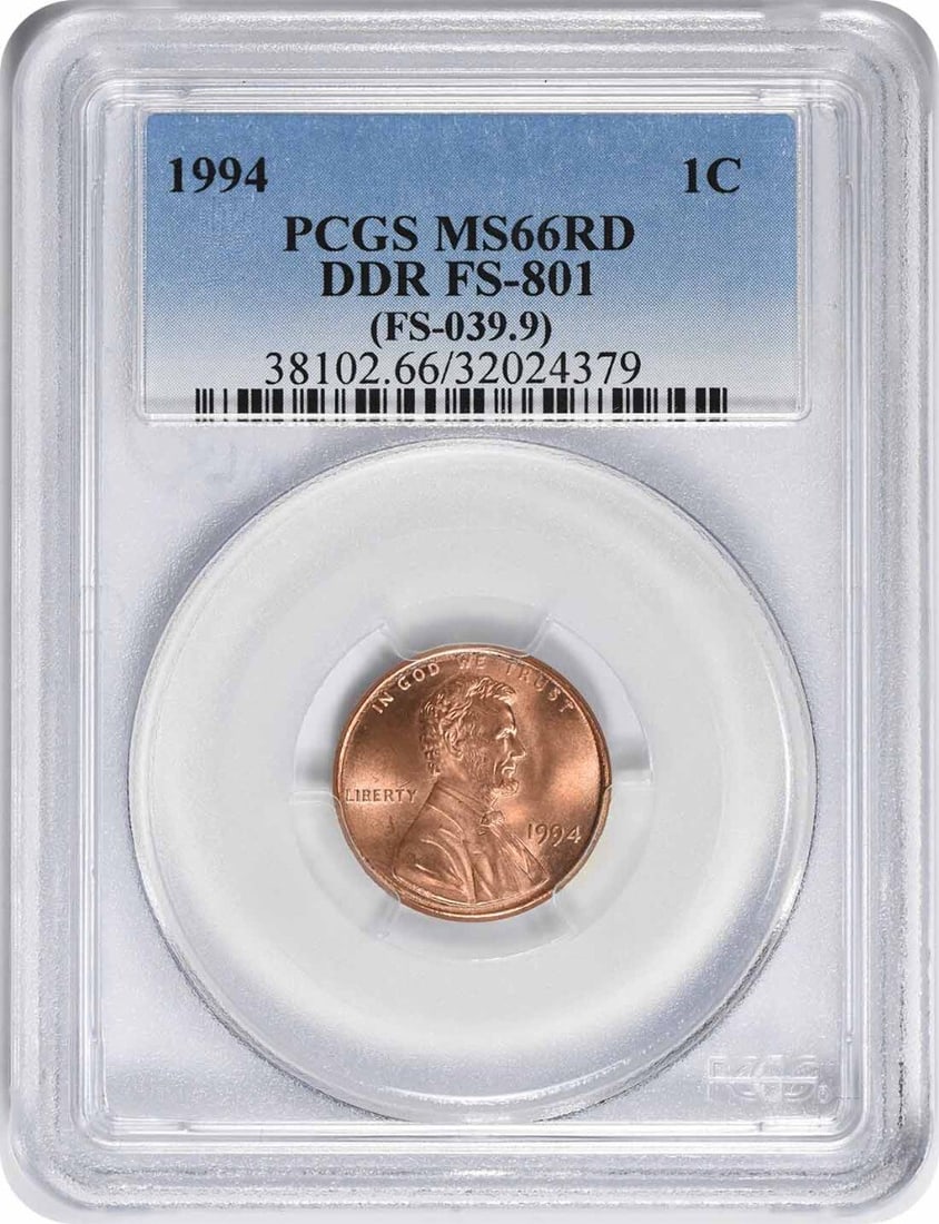 1994 Lincoln Cent DDR FS-801 MS66RD PCGS Uncirculated Copper-plated Zinc (1 of 4)