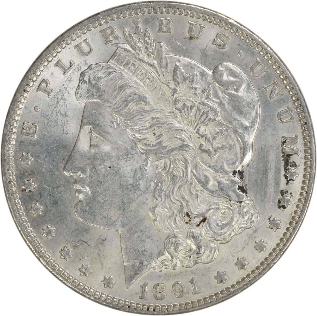 1891 Morgan Silver Dollar AU Uncertified 90% Silver 10% Copper: 1891 Morgan Silver Dollar AU Uncertified 90% Silver 10% Copper This 1891 Morgan Silver Dollar showcases a beautiful design by George T. Morgan and is a great addition for collectors. The coin is in AU
