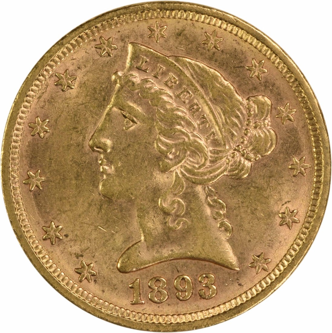 1893 Liberty Head $5 Gold Coin Brilliant Uncirculated Uncertified (1 of 2)