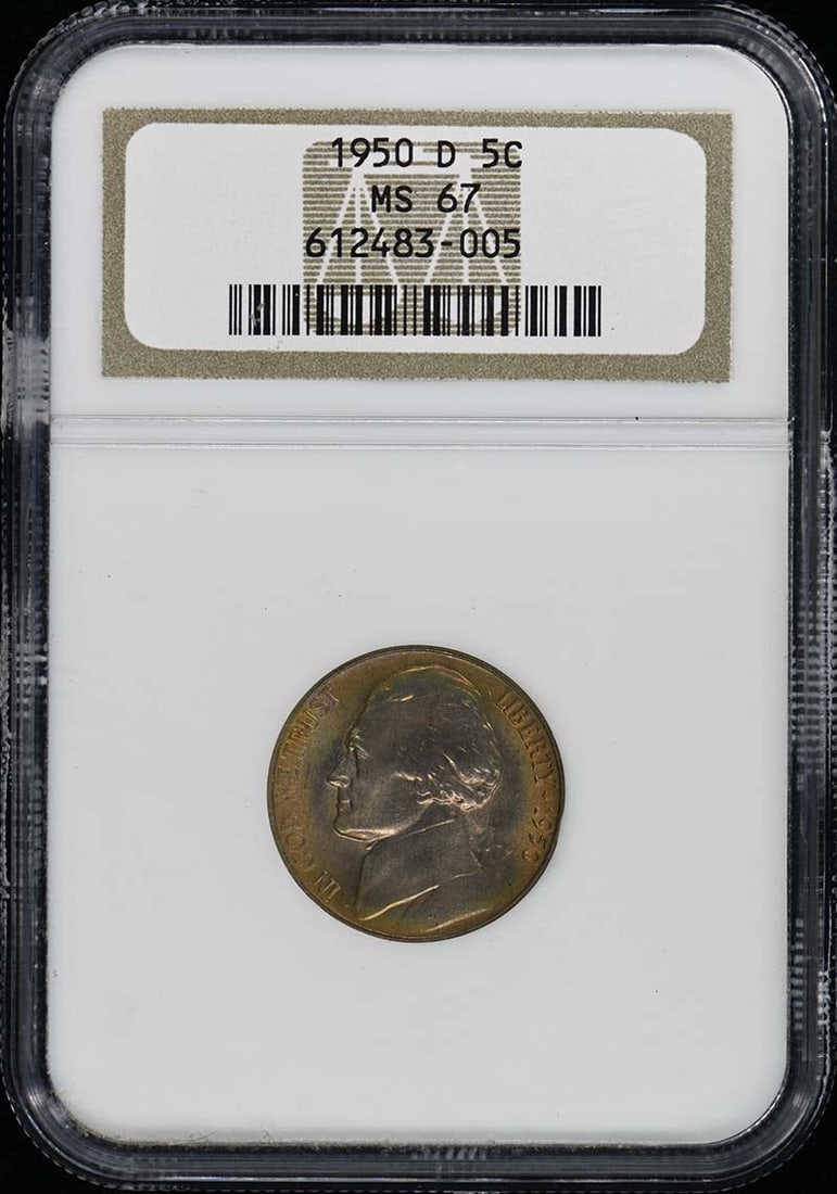 1950-D Jefferson Nickel NGC MS67 Uncirculated Coin (1 of 4)